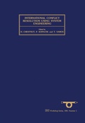 Cover: International Conflict Resolution Using System Engineering (SWIIS) - Elsevier