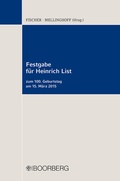 Bild: Festgabe f&uuml;r Heinrich List - Boorberg