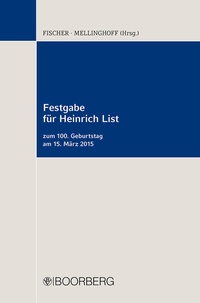 Bild vergrößern Bild: Festgabe für Heinrich List - Boorberg