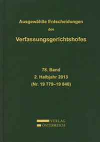 Abbildung von: Ausgewählte Entscheidungen des Verfassungsgerichtshofes - Verlag Österreich