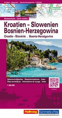 Abbildung von: Kroatien-Slowenien-Bosnien-Herzegowina, 1:500 000 - Hallwag