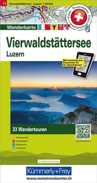 Abbildung von: Kümmerly+Frey Wandertourenkarte 11 Vierwaldstättersee 1:50.000 - Hallwag Kümmerly+Frey