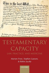 Abbildung von: Testamentary Capacity - Oxford University Press