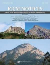 Enlarge image Cover: Notices of the International Congress of Chinese Mathematics - International Press of Boston Inc
