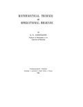 Cover: Mathematical Techniques of Operational Research - Elsevier