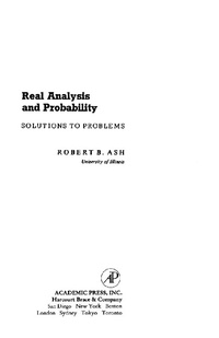 Enlarge image Cover: Real Analysis and Probability - Academic Press