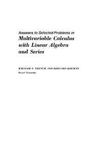 Enlarge image Cover: Answers to Selected Problems in Multivariable Calculus with Linear Algebra and Series - Academic Press