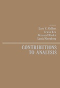 Cover: Contributions to Analysis - Academic Press