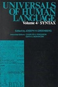 Cover: Universals of Human Language: Syntax v. 4 - Stanford University Press
