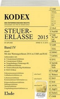 Abbildung von: KODEX Steuer-Erlässe 2015, Band IV - Linde