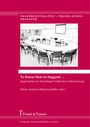Cover: To Know How to Suggest ... - Frank & Timme
