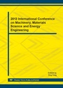 Cover: 2013 International Conference on Machinery, Materials Science and Energy Engineering - Trans Tech Publications Ltd