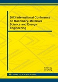 Cover: 2013 International Conference on Machinery, Materials Science and Energy Engineering - Trans Tech Publications Ltd