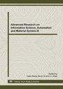 Cover: Advanced Research on Information Science, Automation and Material System III - Trans Tech Publications Ltd