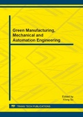 Cover: Green Manufacturing, Mechanical and Automation Engineering - Trans Tech Publications Ltd