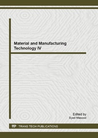 Enlarge image Cover: Material and Manufacturing Technology IV - Trans Tech Publications Ltd