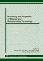 Cover: Machining and Properties of Material and Manufacturing Technology - Trans Tech Publications Ltd