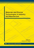 Cover: Materials and Diverse Technologies in Industry and Manufacture - Trans Tech Publications Ltd