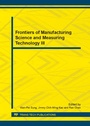 Cover: Frontiers of Manufacturing Science and Measuring Technology III - Trans Tech Publications Ltd