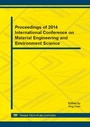 Cover: Proceedings of 2014 International Conference on Material Engineering and Environment Science - Trans Tech Publications Ltd