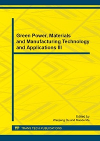 Enlarge image Cover: Green Power, Materials and Manufacturing Technology and Applications III - Trans Tech Publications Ltd