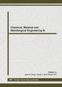 Cover: Chemical, Material and Metallurgical Engineering III - Trans Tech Publications Ltd