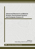 Cover: Advanced Research on Material Science, Environment Science and Computer Science III - Trans Tech Publications Ltd
