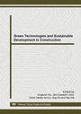 Cover: Green Technologies and Sustainable Development in Construction - Trans Tech Publications Ltd