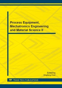 Enlarge image Cover: Process Equipment, Mechatronics Engineering and Material Science II - Trans Tech Publications Ltd