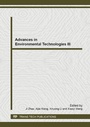 Cover: Advances in Environmental Technologies III - Trans Tech Publications Ltd