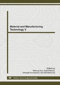 Cover: Material and Manufacturing Technology V - Trans Tech Publications Ltd