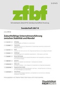 Cover: zfbf Sonderheft 68/14 Zukunftsf&auml;hige Unternehmensf&uuml;hrung zwischen Stabilit&auml;t und Wandel - Fachmedien Otto Schmidt