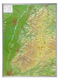 Abbildung von: Relief Schwarzwald 1:200.000 mit Aluminiumrahmen - georelief
