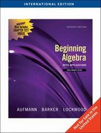 Enlarge image Cover: Beginning Algebra with Applications - Brooks/Cole