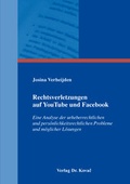 Cover: Rechtsverletzungen auf YouTube und Facebook - Kovac, Dr. Verlag