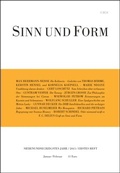 Cover: Sinn und Form 1/2015 - SINN und FORM