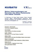 Cover: KUSATU 17/2014. - Hartmut Spenner Verlag