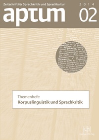 Abbildung von: Aptum, Zeitschrift für Sprachkritik und Sprachkultur 10. Jahrgang, 2014, Heft 2 - Buske, H