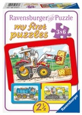 Cover: Kinderpuzzle 6 Teile - Bagger, Traktor und Kipplader - Ravensburger