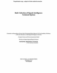 Enlarge image Cover: Bulk Collection of Signals Intelligence - National Academies Press