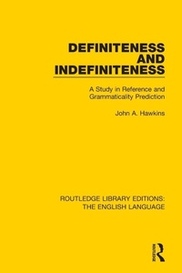 Enlarge image Cover: Definiteness and Indefiniteness - Routledge