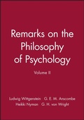 Cover: Remarks on the Philosophy of Psychology, Volume II - Wiley