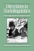 Cover: Directions in Sociolinguistics - Wiley
