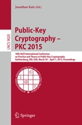 Cover: Public-Key Cryptography -- PKC 2015 - Springer
