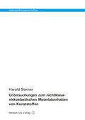 Cover: Untersuchungen zum nichtlinear-viskoelastischen Materialverhalten von Kunststoffen - utzverlag GmbH