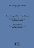 Cover: Text - Textgeschichte - Textwirkung  Text - Textgeschichte - Textwirkung - Ugarit