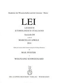 Abbildung von: Lessico Etimologico Italiano Lfg. D 8 - Reichert, L