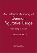 Cover: An Historical Dictionary of German Figurative Usage, Fascicle 44 - Wiley