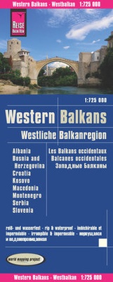 Abbildung von: Reise Know-How Landkarte Westliche Balkanregion / Western Balkans (1:725.000) : Albanien, Bosnien und Herzegowina, Kosovo, Kroatien, Mazedonien, Montenegro, Serbien, Slowenien - Reise Know-How Verlag Peter Rump GmbH