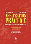 Cover: Arbitration Practice in Construction Contracts - Wiley